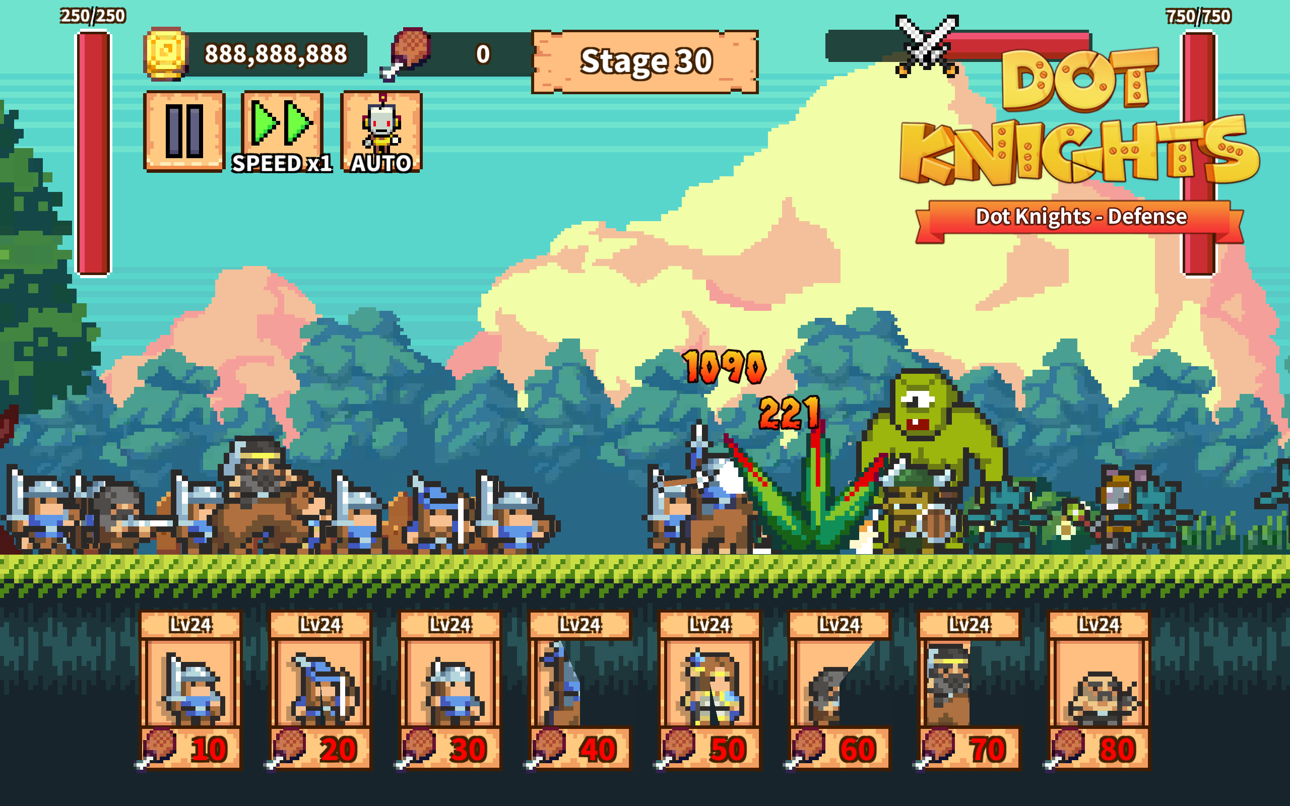 Dot Knights: Pixel Defense War Game Screenshot