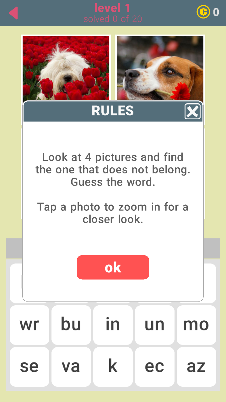 400 Exceptional Words Game Screenshot