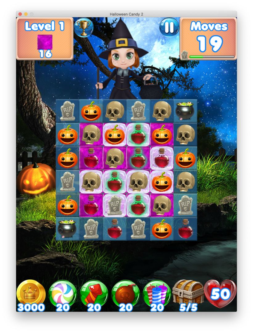 Screenshot of Halloween Candy 2 - halloween games offline puzzle