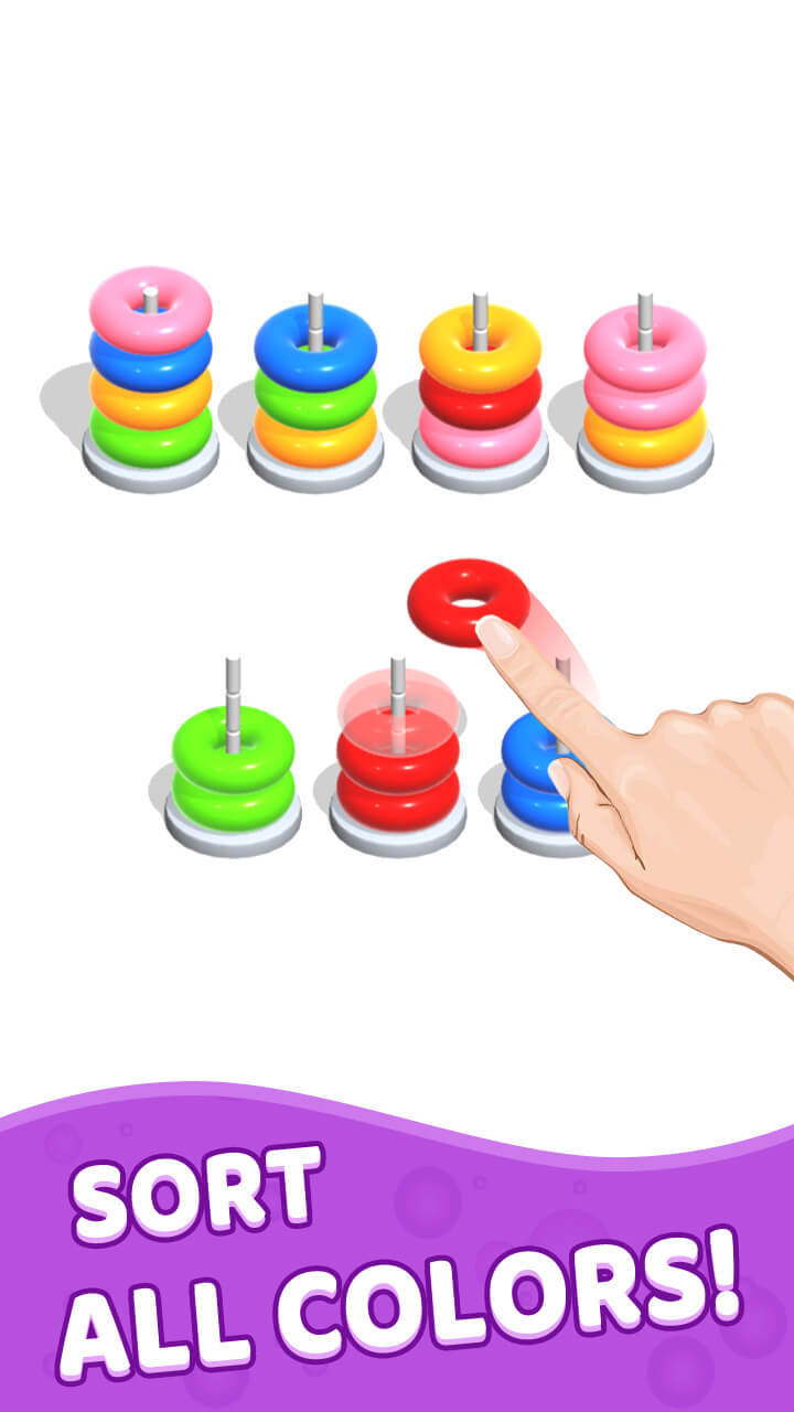 Screenshot 1 of Color Hoop Stack - 並べ替えパズル 1.3.2