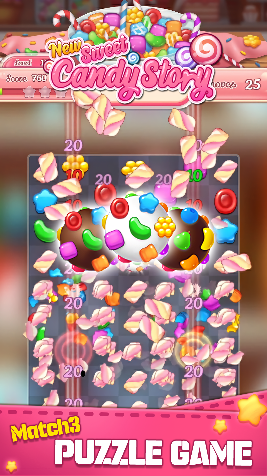 Screenshot 1 of New Sweet Candy Story: Puzzle  3.2.0