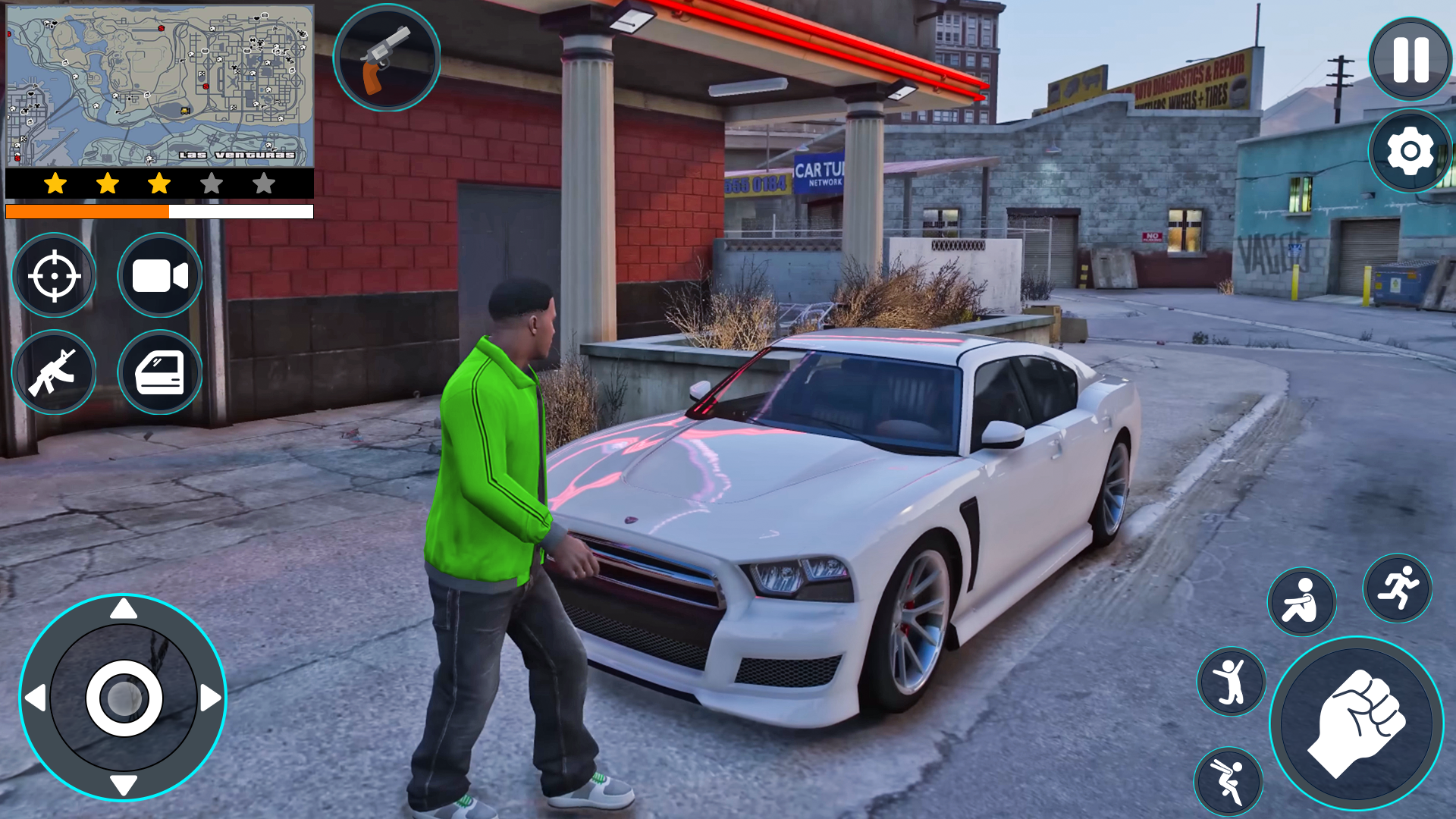 Captura de Tela do Jogo Crime Gangster condução carro