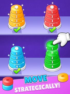 Hanoi Tower - Color Sort 3d Game Screenshot