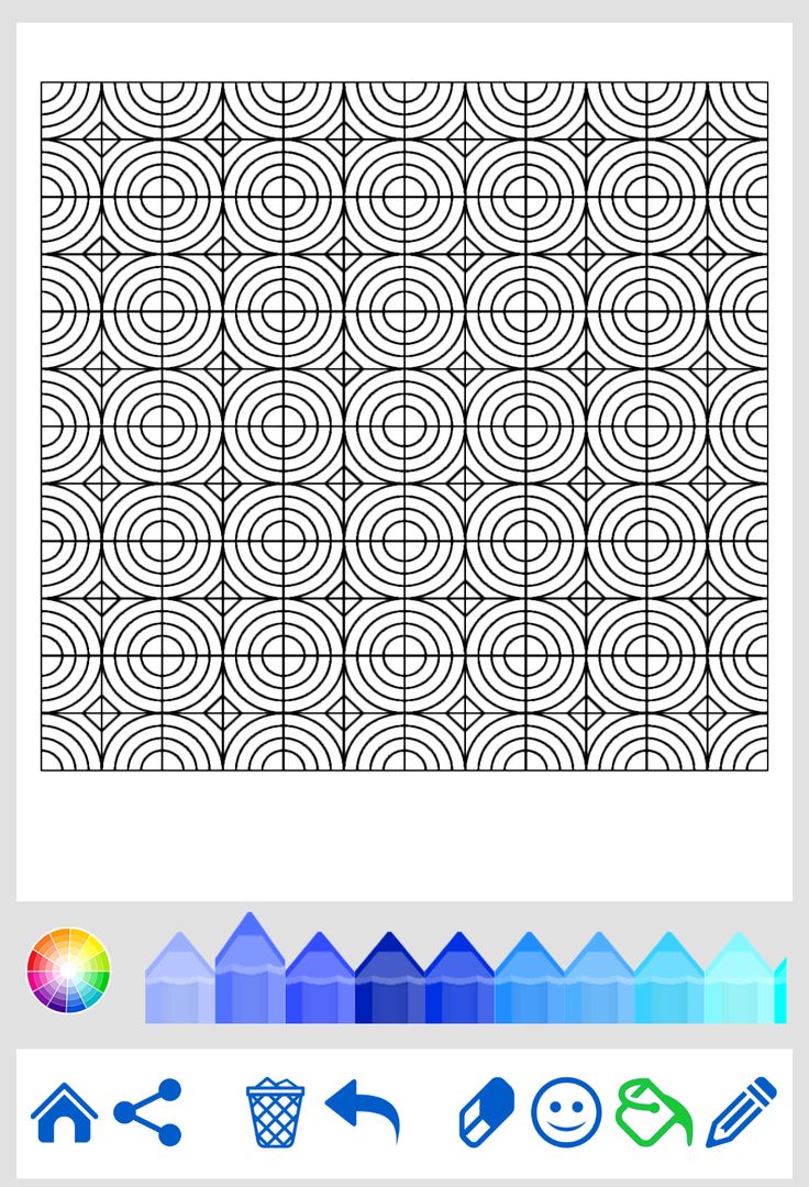Screenshot of Patterns art coloring pages