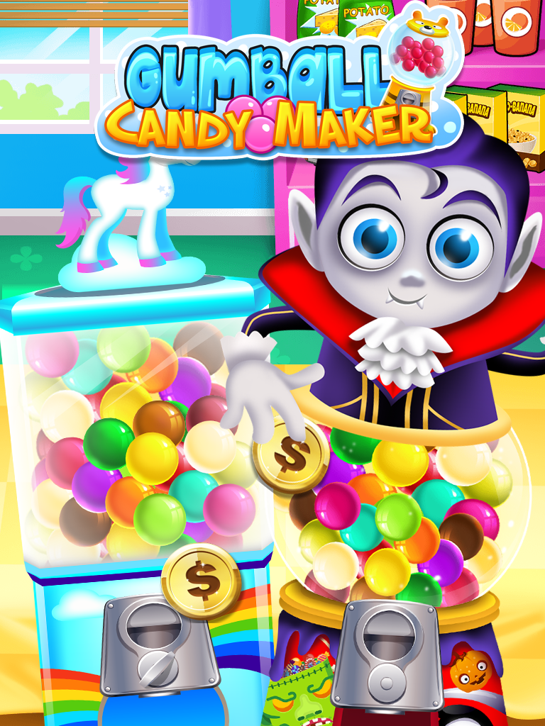 Bubble Gum Maker: Rainbow Gumball Games Free Game Screenshot