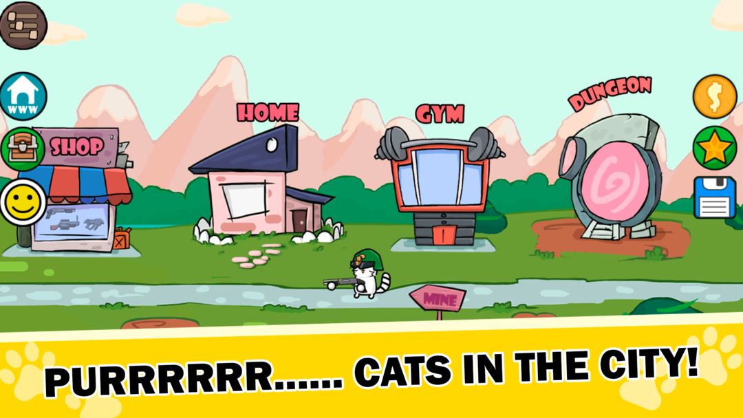 Cat Gun 총을 가진 고양이 : 오프라인 슈팅 게임 게임 스크린 샷