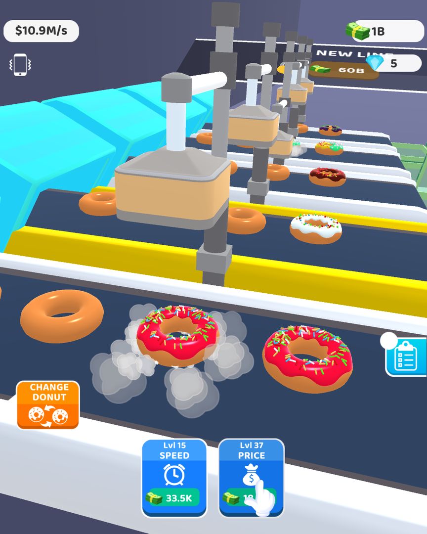 Donut Factory 3D 게임 스크린 샷