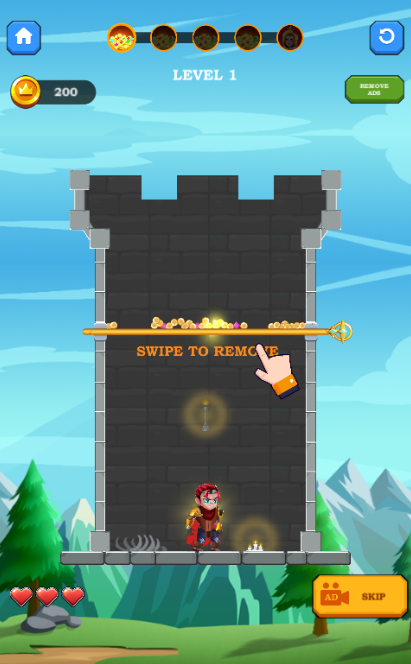 Hero Save Princess : Pull Pin ภาพหน้าจอเกม