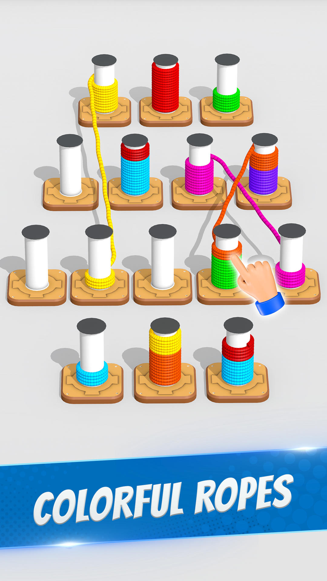 Captura de Tela do Jogo Rope Color Sorting Game