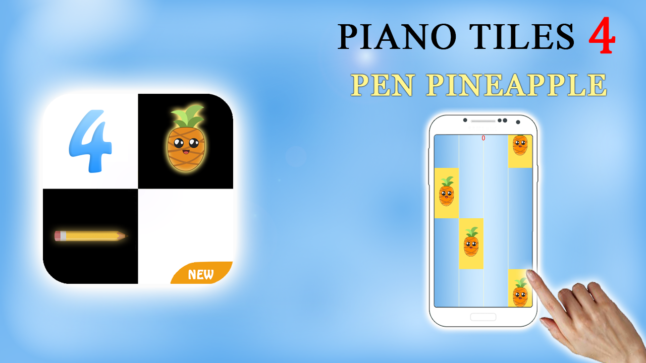 Pen Pineapple Piano Tiles Road Game Screenshot