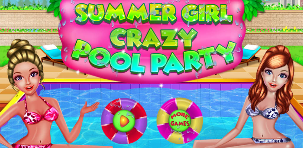 Banner of menina do verão - piscina louc 
