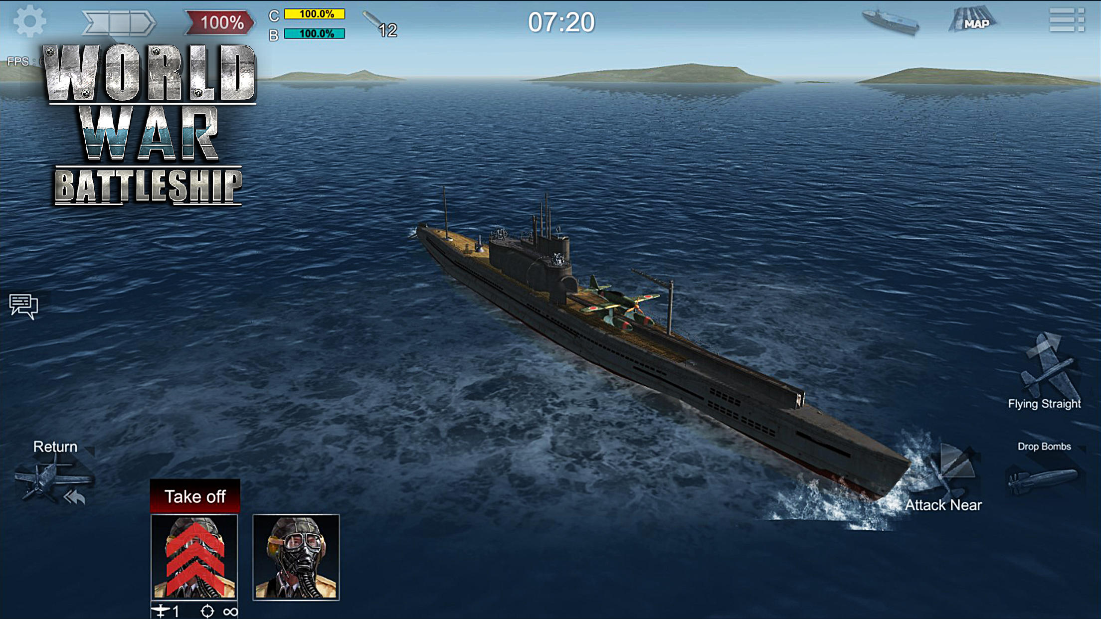 せかいたいせん : ウォー シップ - 海軍の潜水艦、飛行機戦争 TPS アクションシュ ーティングのキャプチャ