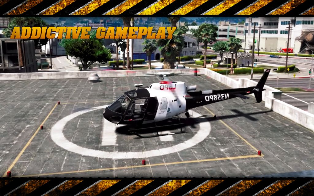 Screenshot of Police Helicopter : Crime City Cop Simulator Game