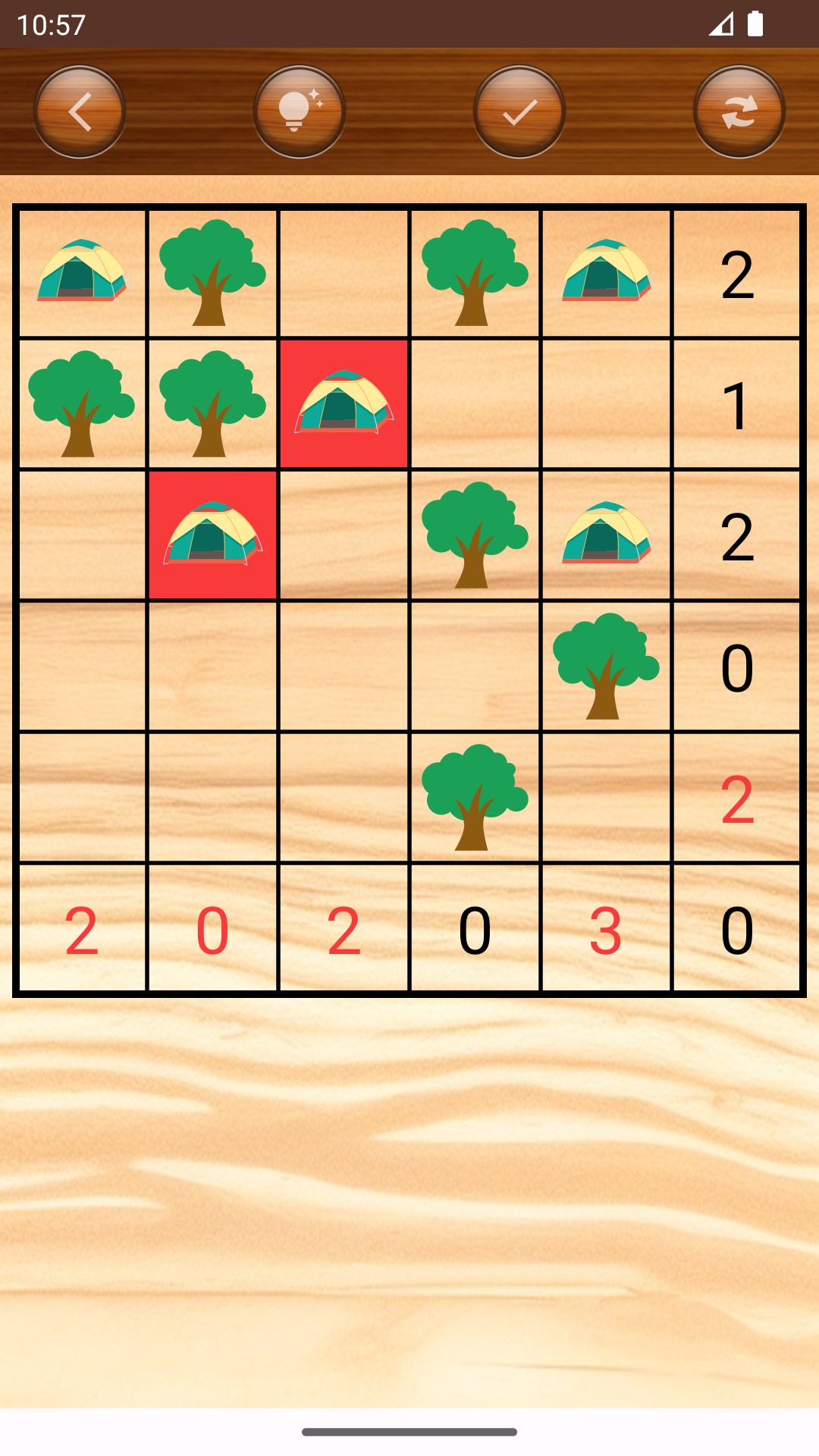 Tents Puzzle: Find the Tents Game Screenshot