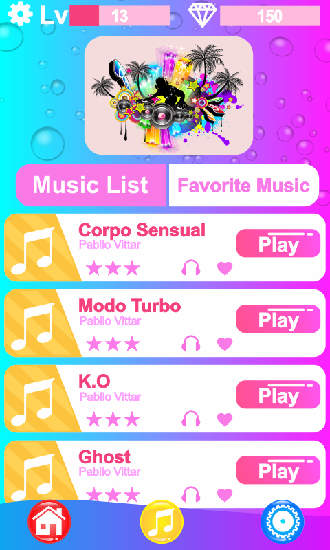 Captura de Tela do Jogo Pabllo Vittar Piano Tiles