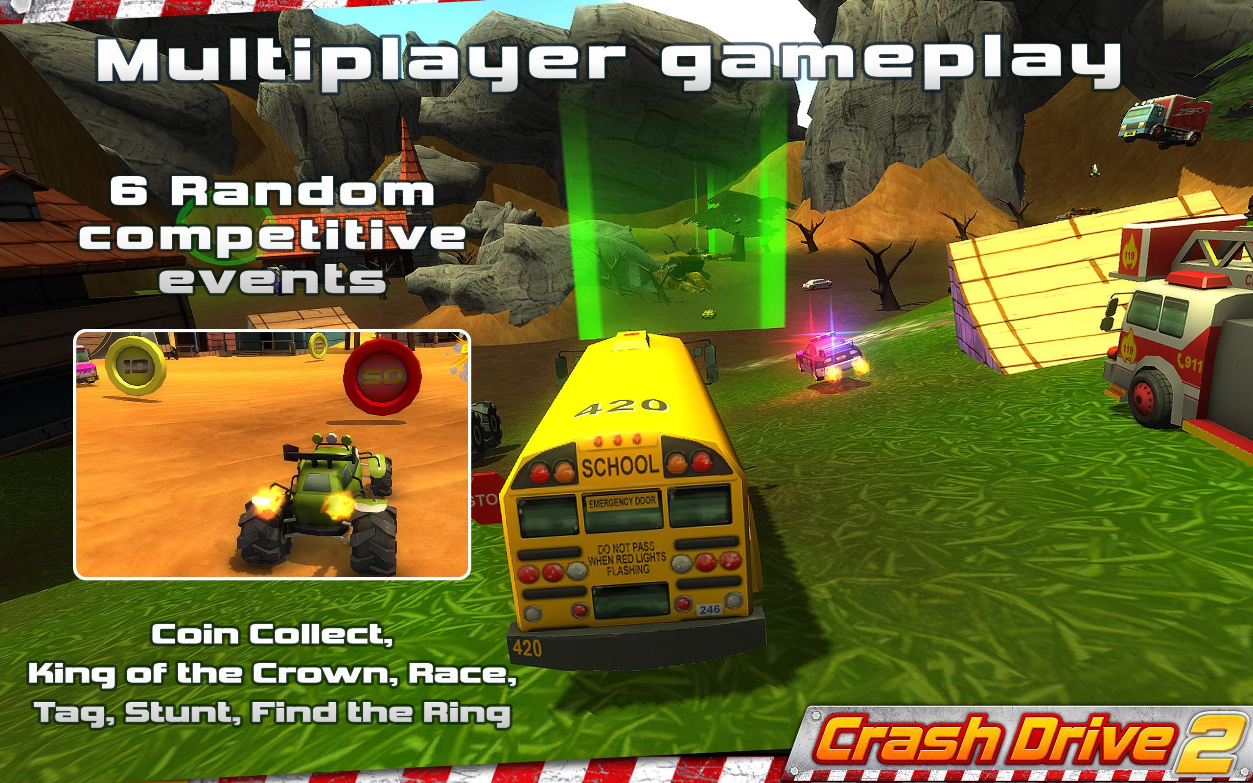 Screenshot 1 of Crash Drive 2: រថយន្តប្រណាំង 3D 3.94