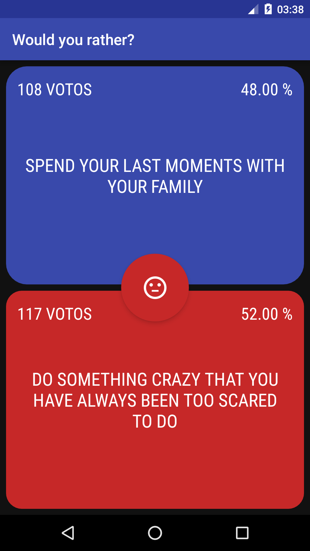 Cuplikan Layar Game Would you rather