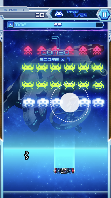 アルカノイドvsインベーダー+ ゲームのスクリーンショット