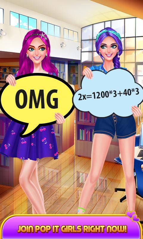 Cuplikan Layar Game Pop It Girl - Teen School Life