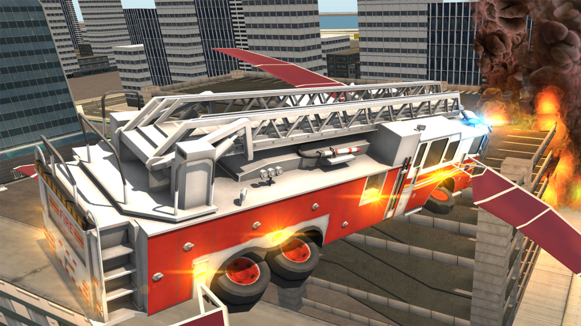 Fire Truck Flying Car Game Screenshot