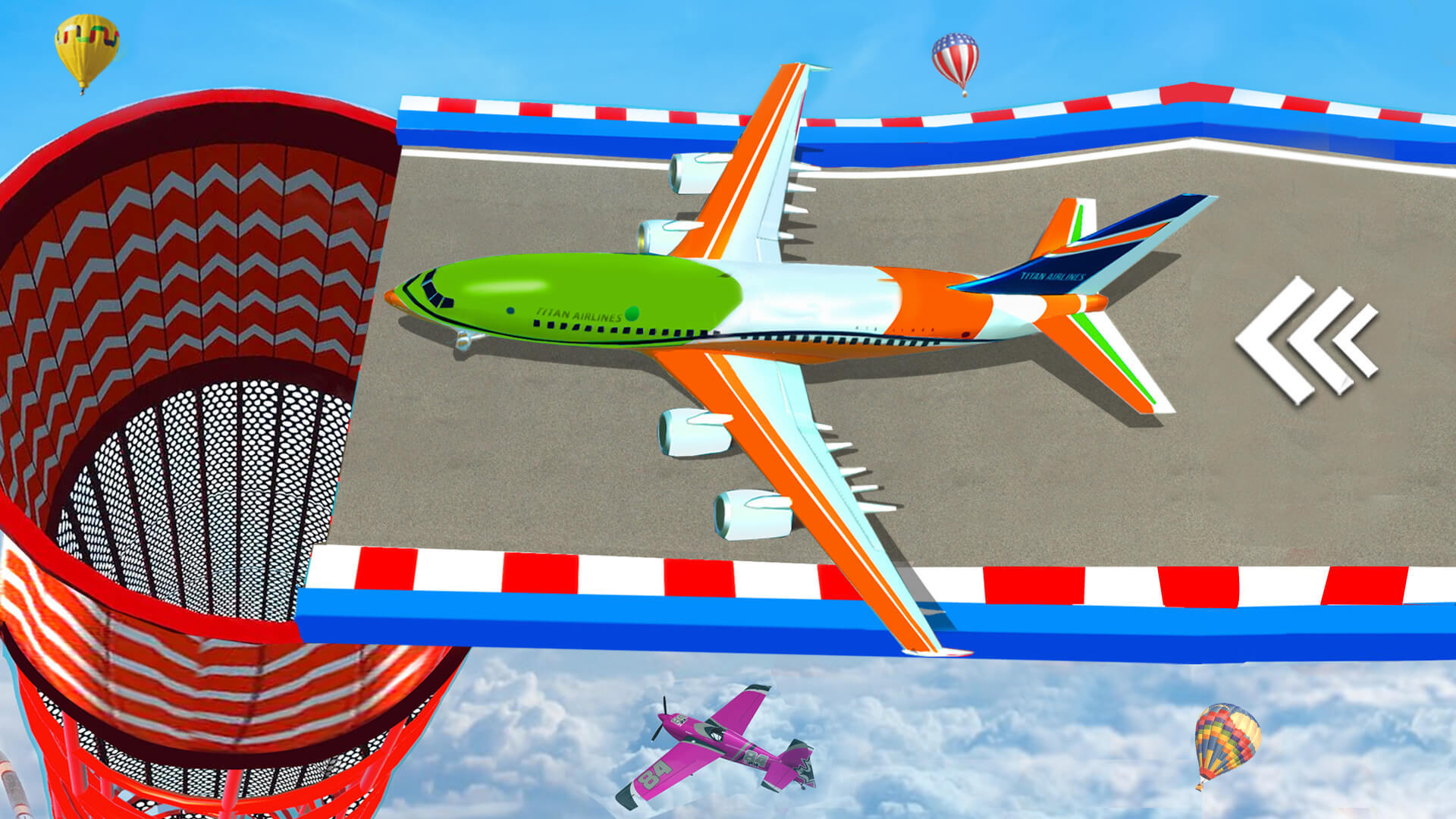 Airplane Mega Ramp Stunt Games Game Screenshot
