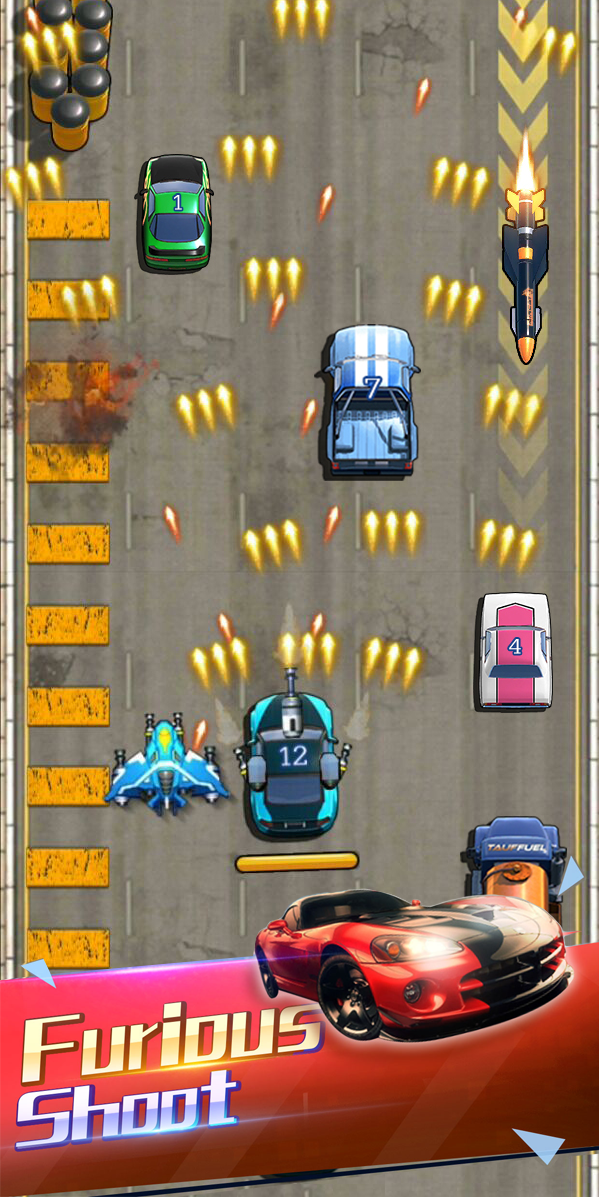 Battle Car Shooter : Furious Traffic Blast Game Screenshot