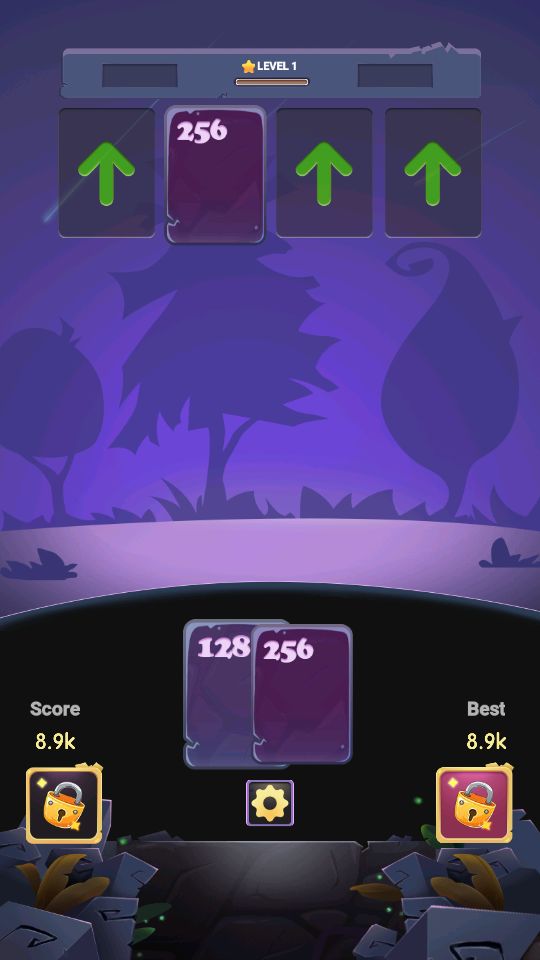 Lucky 2048 puzzle cards screenshot game