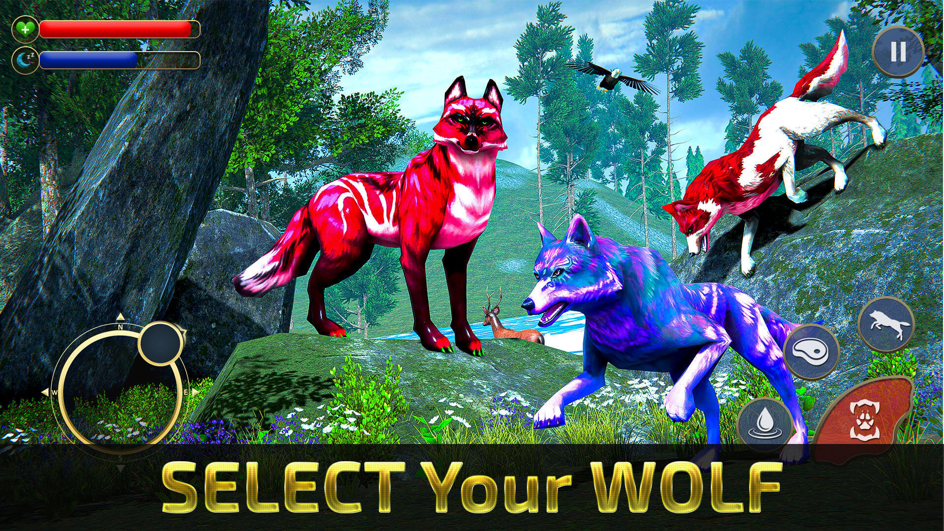 Wolf Sim: Offline Animal Games ภาพหน้าจอเกม