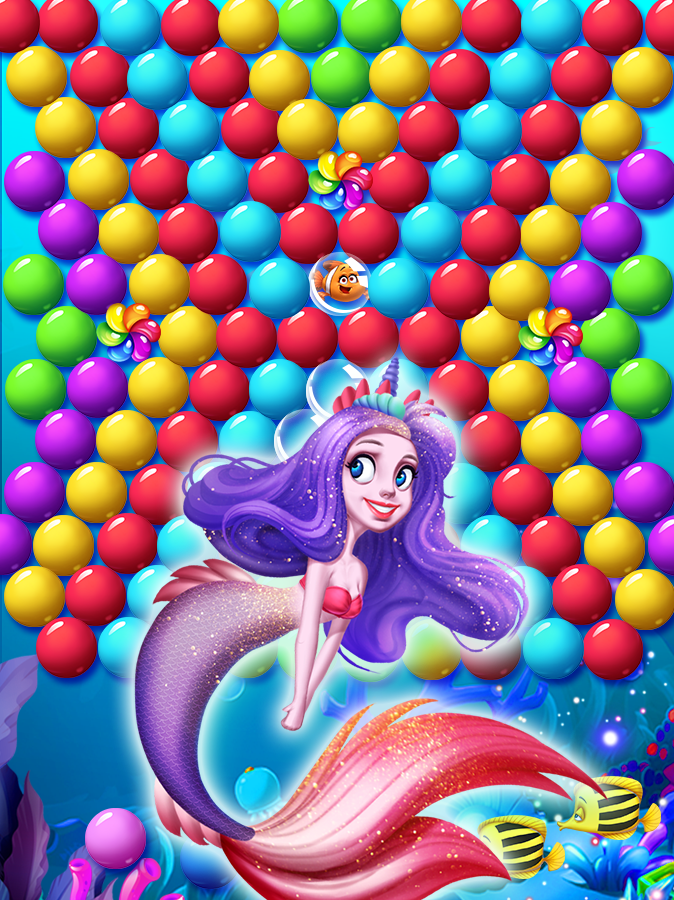 人魚救助魚ポップシューター🐬 ゲームのスクリーンショット