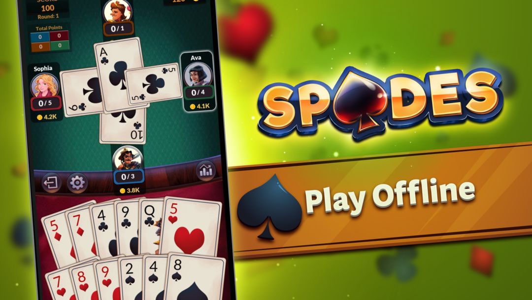 Spades Offline 게임 스크린 샷