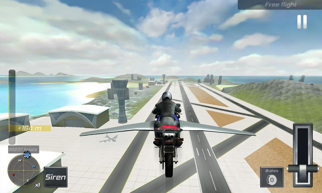警察バイクシミュレータフライング screenshot game