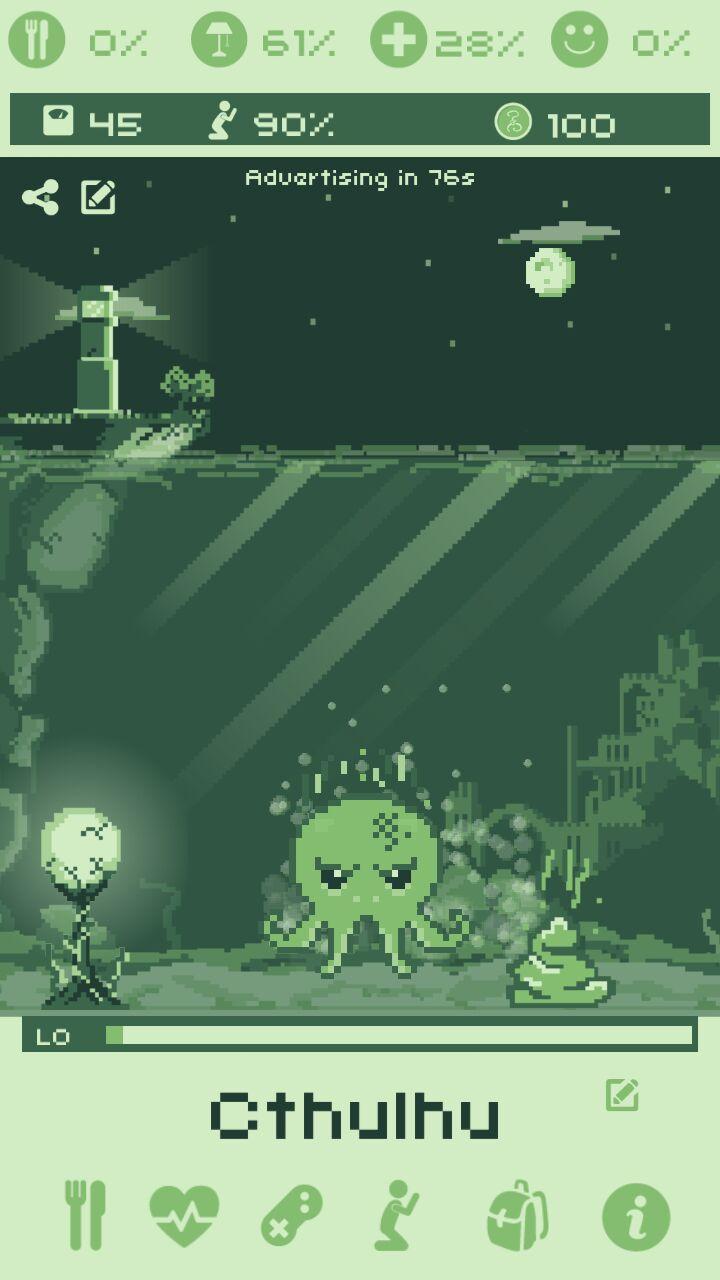 Cthulhu Virtual Pet Game Screenshot