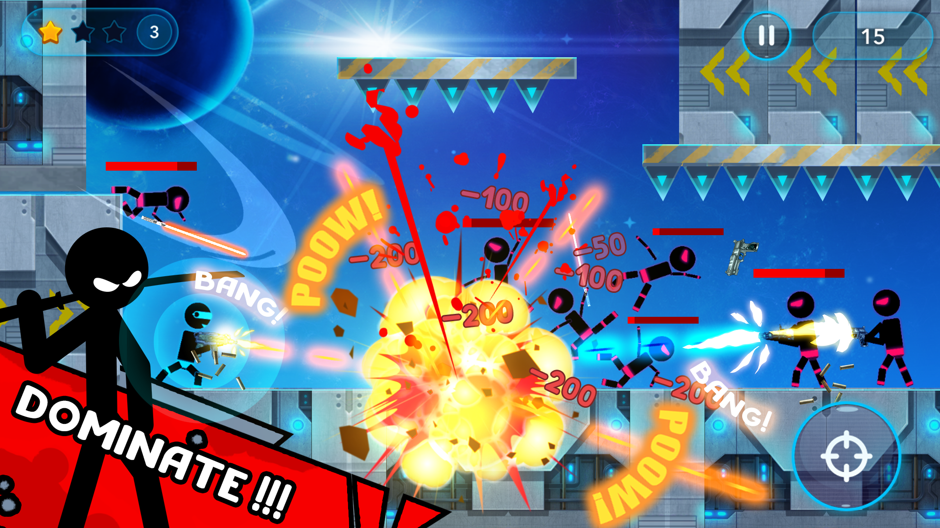 Stickman Space Sniper Game Screenshot