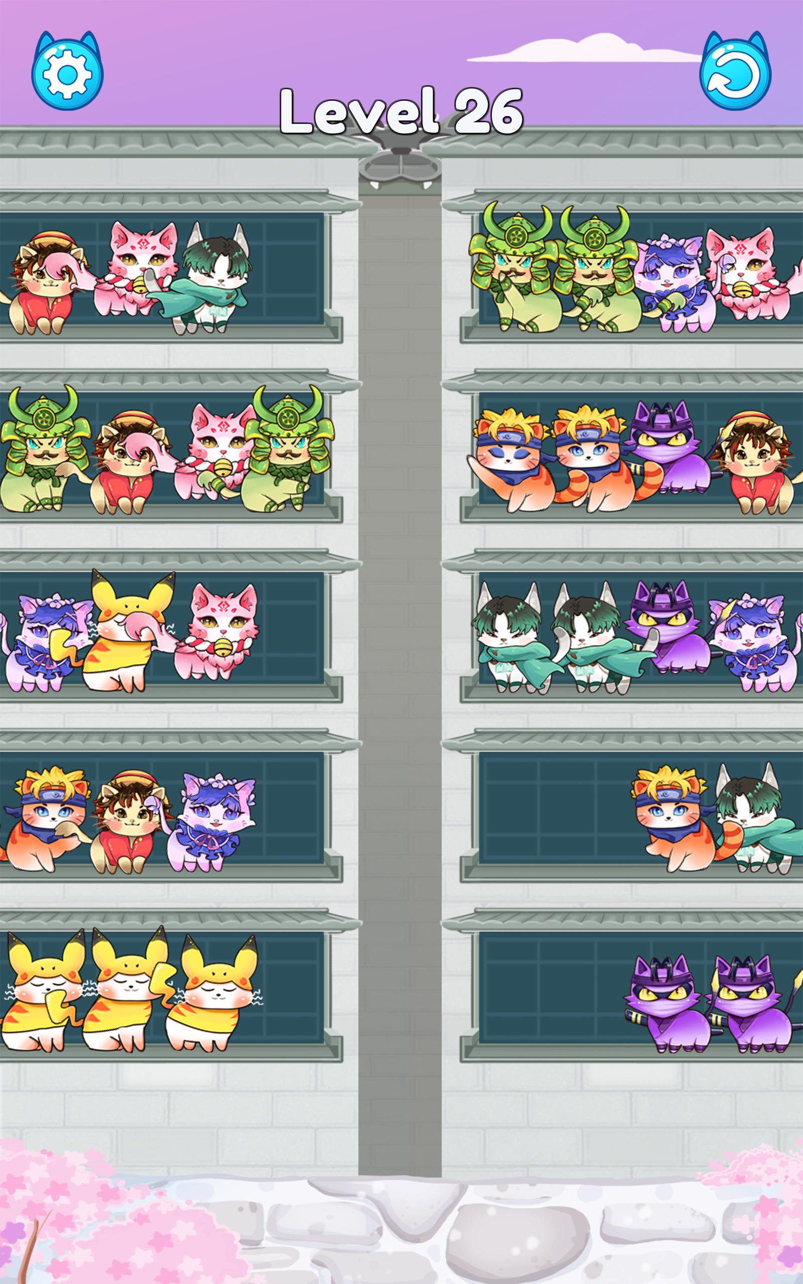 猫の並べ替え色：クラシックパズル ゲームのスクリーンショット