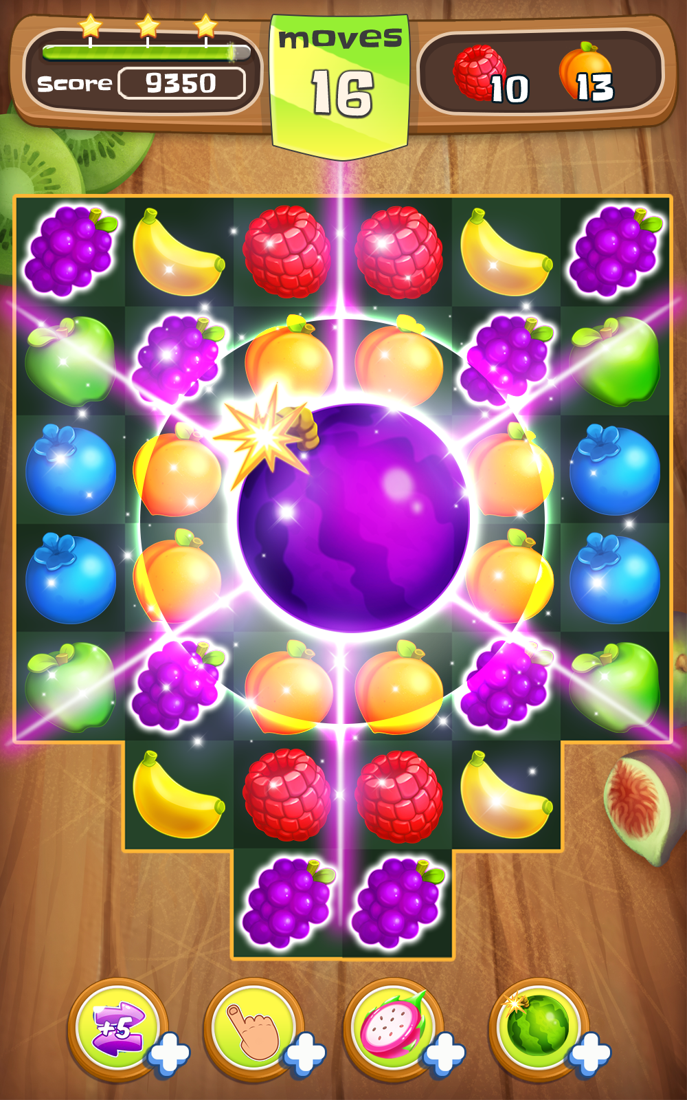 Captura de Tela do Jogo Yummy Fruit Match 3