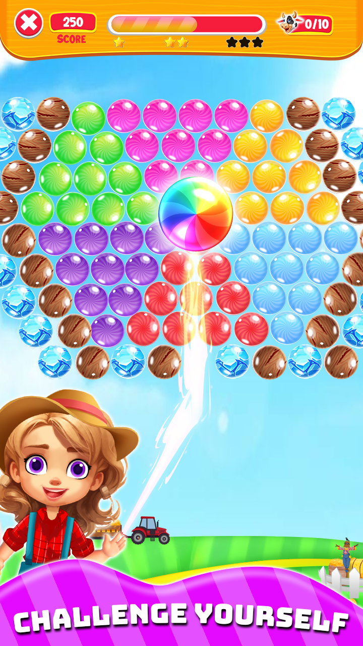 Kids Farm Pets Bubble Shooter Game Screenshot