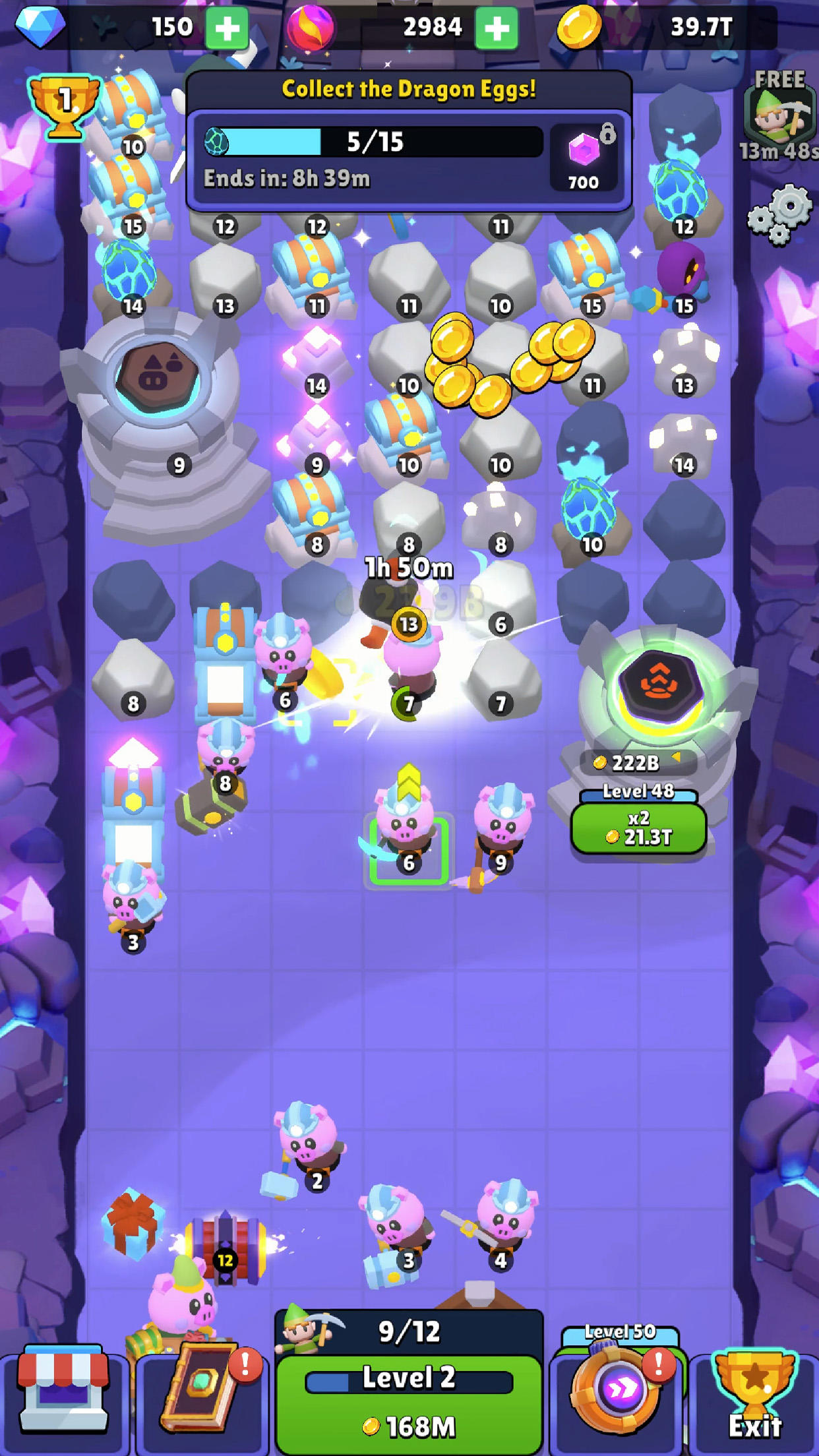 Gold and Heroes - Idle Dig Game Screenshot