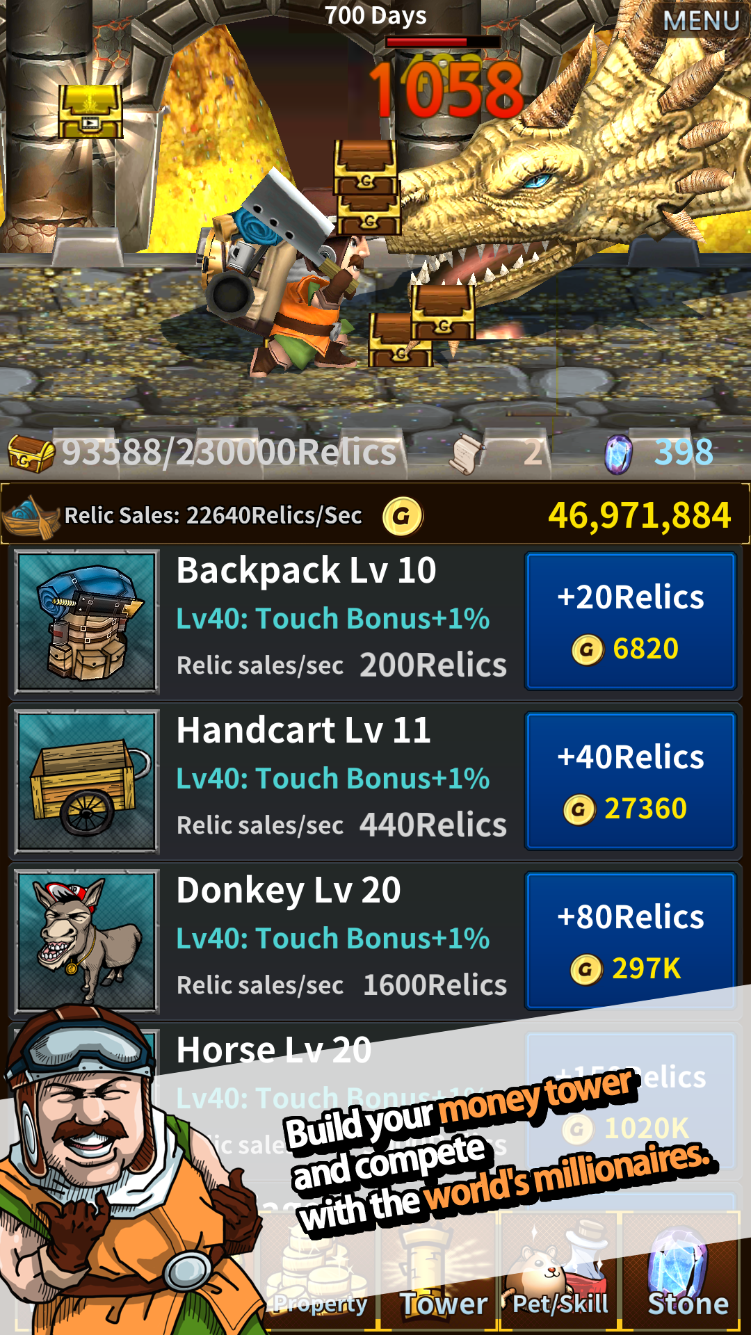 Money Tower Saga (Idle RPG) Game Screenshot