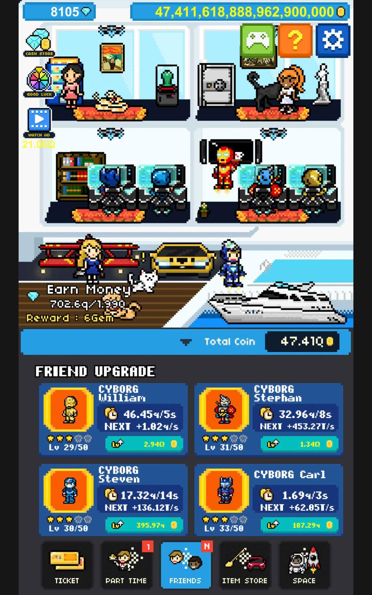 Screenshot of Rags to Riches : Billionaire Clicker