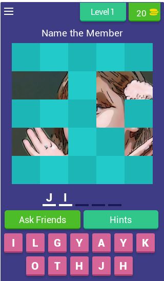 Name TWICE Quiz - Tiles ภาพหน้าจอเกม
