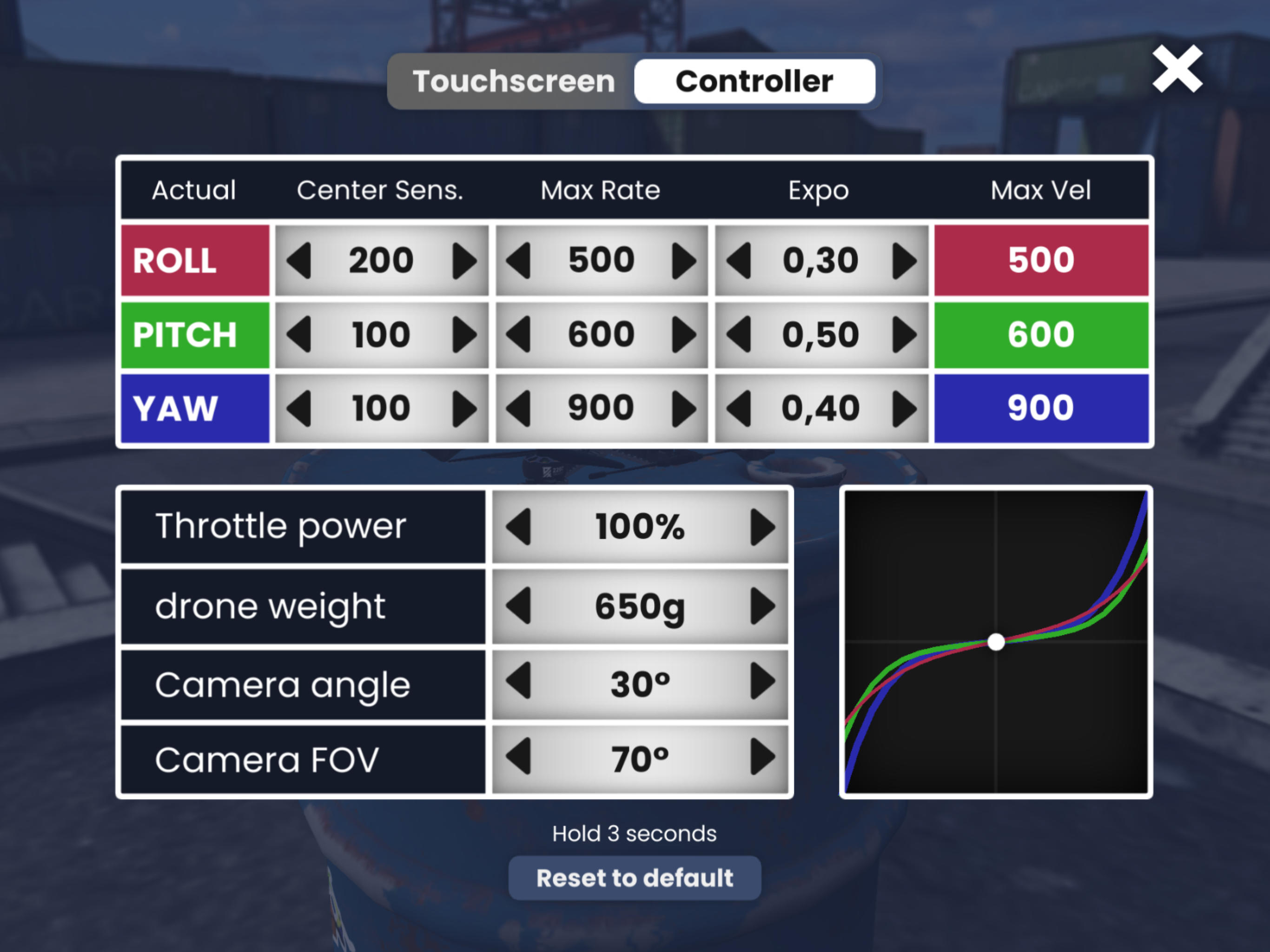 Screenshot of FeelFPV Drone FPV Simulator