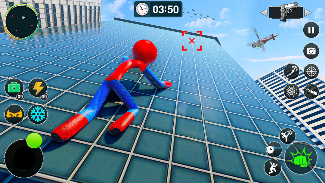 Flying Stickman Rope Hero Game screenshot game