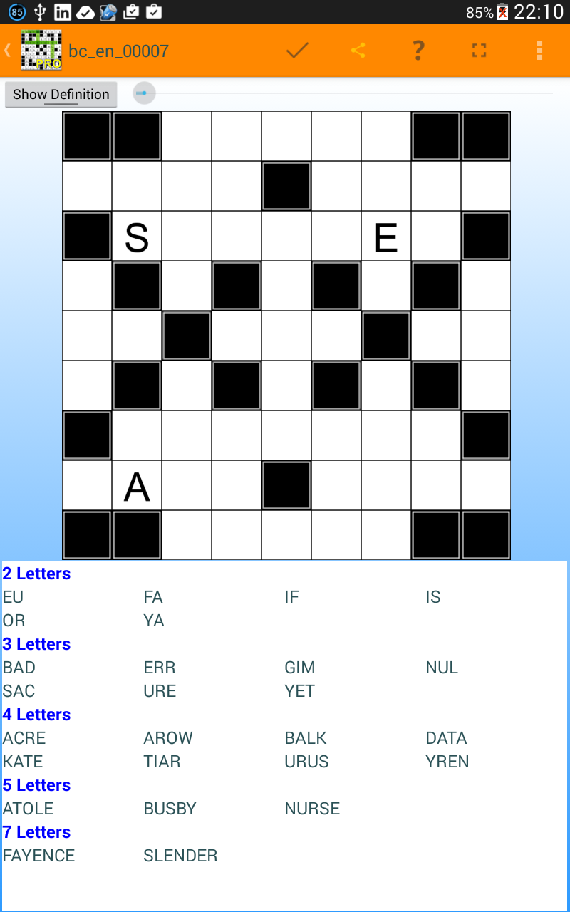 Cuplikan Layar Game Fill ins puzzles word puzzles