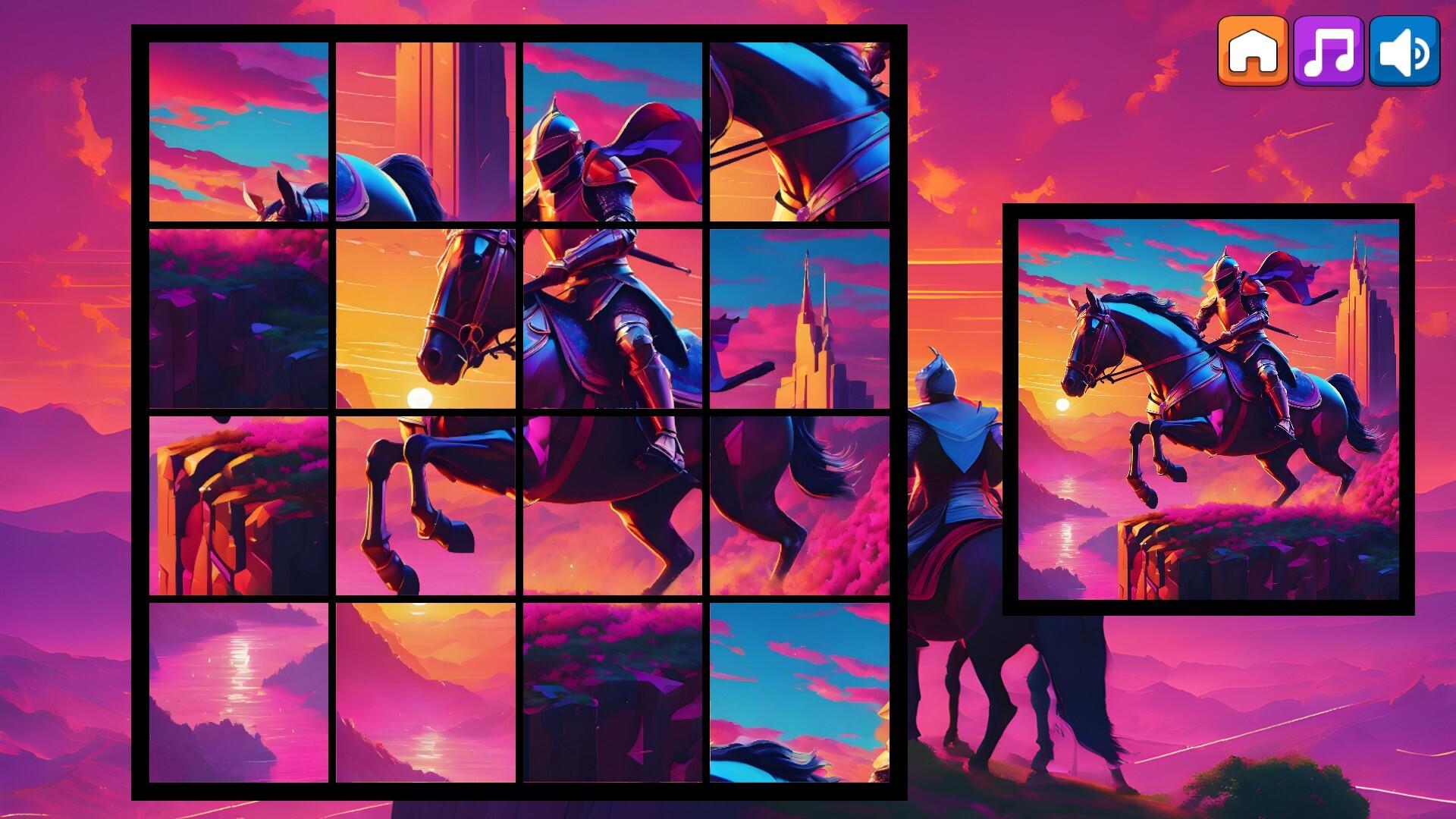 OG Puzzlers: Synthwave Knights 게임 스크린 샷
