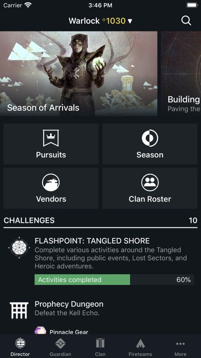 Screenshot of Destiny 2 Companion