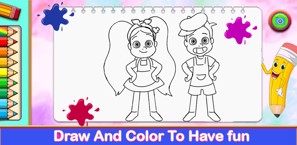 Diana and Roma Family Coloring Game Screenshot