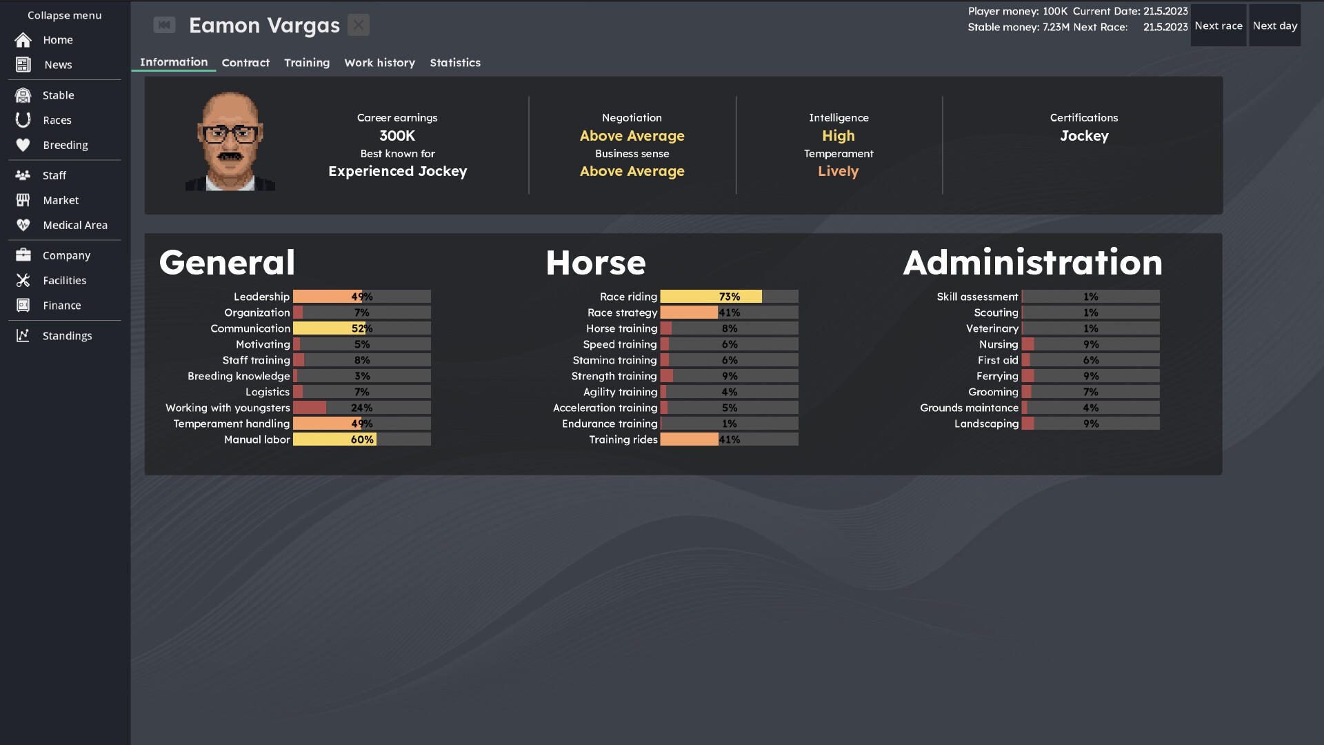 Screenshot of Horse Racing Manager