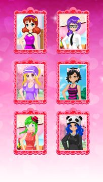 Anime Date Dress Up Girls Game Game Screenshot