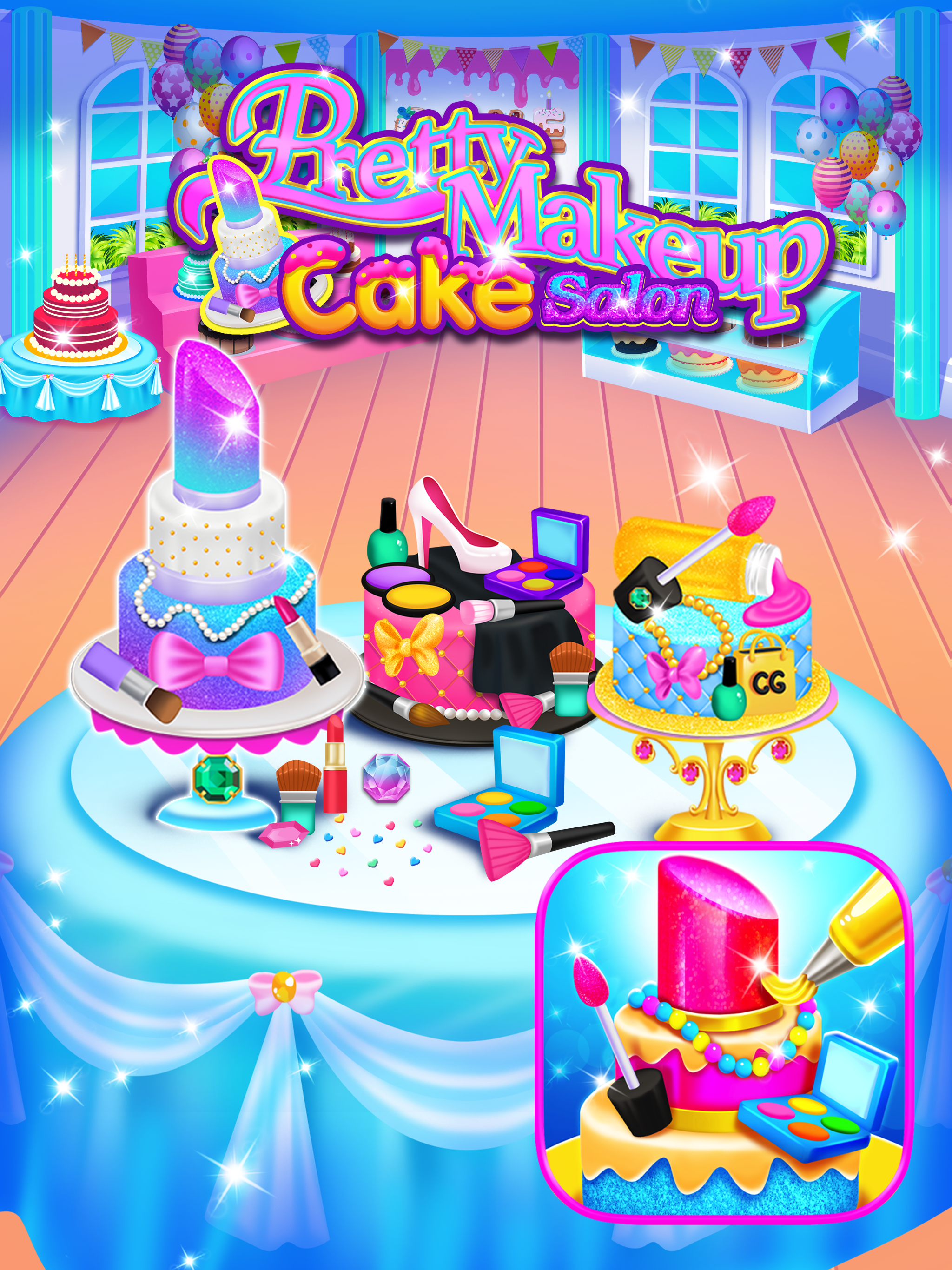 Screenshot 1 of सुंदर मेकअप केक सैलून - पाक कला मिठाई खेल 2.1
