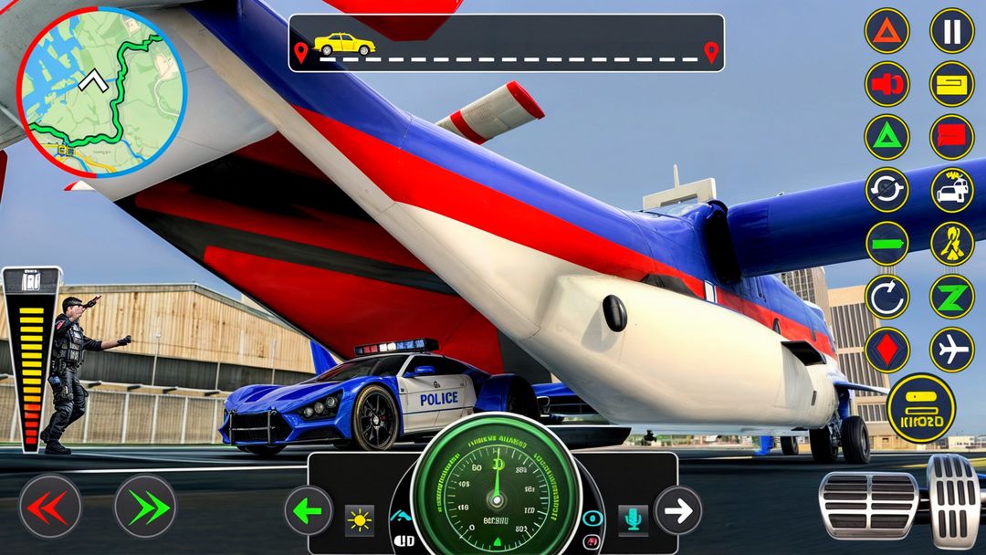 Police Muscle Car Cargo Plane screenshot game